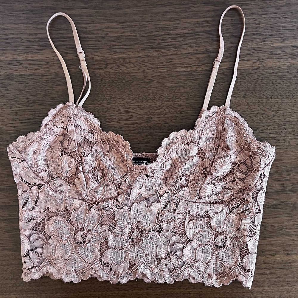 ZARA blush pink lace bralette size Small